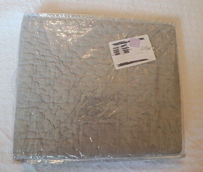 Pottery Barn Euro Cotton Melange Sham Yarn Dyed Eucalyptus Quilted 26