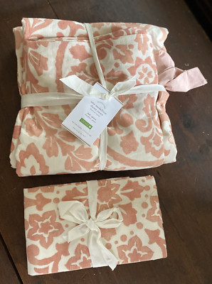 Pottery Barn Ana Medallion FULL / QUEEN Duvet Cover + 2 Std Shams Blush-image