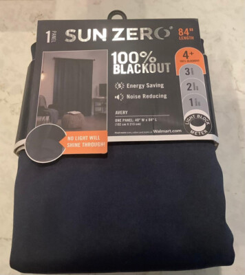 SUN ZERO 100% BLACKOUT CURTAIN AVERY ROD POCKET PANEL 84