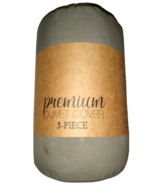 Premium Duvet Cover And Shams 3 Piece Set Gray, Hypoallergenic, Ultra Soft,...-image