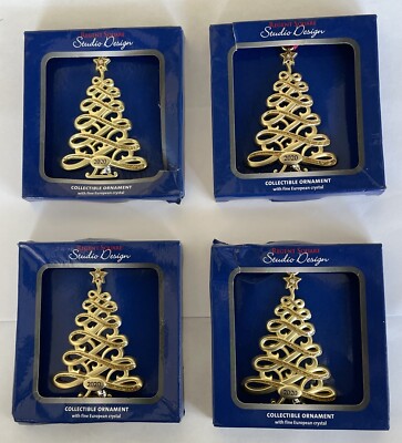 2020 REGENT SQUARE Christmas Tree Studio Design Collectible Ornaments Set Of 4-image
