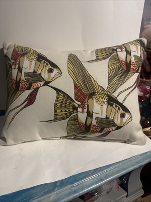 Pottery Barn Angelfish Indoor/ Outdoor Pillow Brand New-image