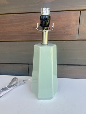 Dipped Ceramic Large Lamp Green Base Interesting Shape 14.5” H-image