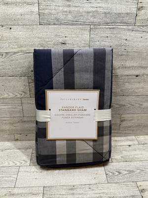 New Pottery Barn Teen Xander Plaid Standard Sham Classic Navy #8173464-image