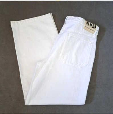 MOTHER SNACKS Jeans *34 Wide Leg Fun Dip Utility Puddle Denim Sticky Rice Wash-image