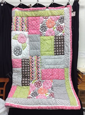 Pottery Barn Teen PBT Bright Blossom Floral Patchwork Quilt Full Queen FQ -image