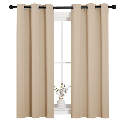 Room Darkening Draperies Window Curtain Panels Thermal Insulated Grommet Room Da-image