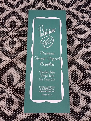 Vintage Patrician Hand Dipped Yellow Candles 12” Smokeless Dripless Box Of 12-image