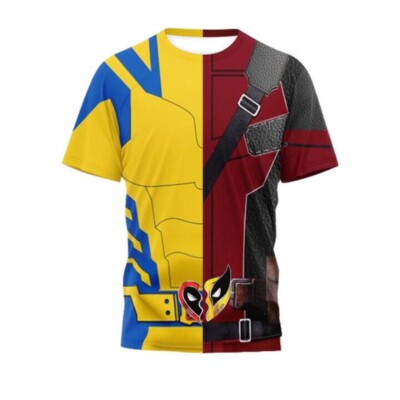 New Deadpool & Wolverine Logan Wade Full Print Party Suit TEE T Shirt M-3XL-image