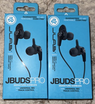 Lot Of 2 JLAB JBuds Pro Signature Earbuds Titanium 10mm in Black Sealed-image