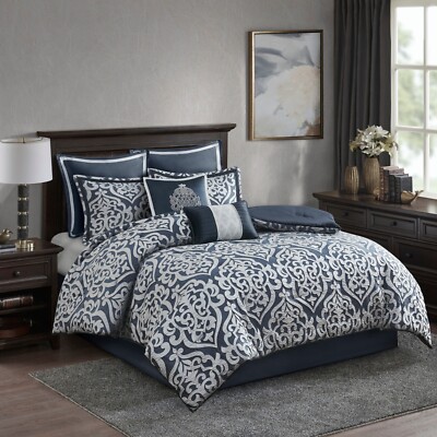 Madison Park Odette 8 Piece Jacquard Comforter Set-image