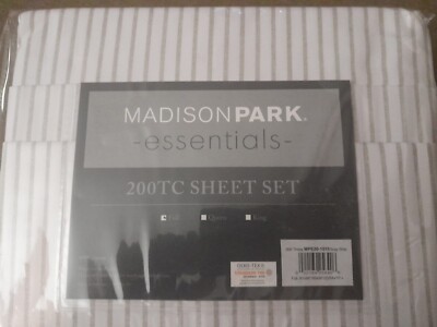 Madison Park Essentials 200 Thread Count Printed Deep Pocket Cotton Sheet Set-image