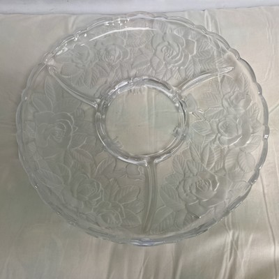 Mikasa Rose Large Divided Chip & Dip Platter Veggie Relish Serving Tray Floral-image