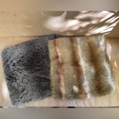 Set of 2 Faux Fur Pottery Barn Pillow Shams-image