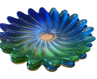 2 STUDIO NOVA Solaris - Blue, Green, & Teal Petal Shaped Serving Dish / Germany-image