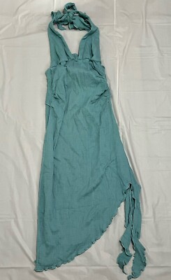 Women’s FREE PEOPLE NWOT Take A Dip Midi Dress-Teal-L-image