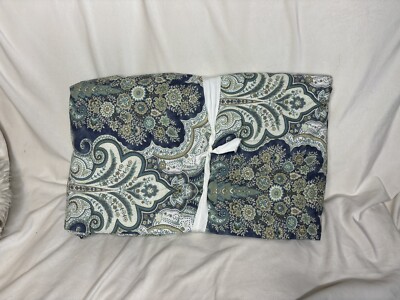 pottery barn Jordana Paisley Percale Duvet Cover- Queen - Blue-image