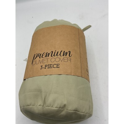 Duvet Cover Set 3 Pcs Sage Green Full/Queen Size-image