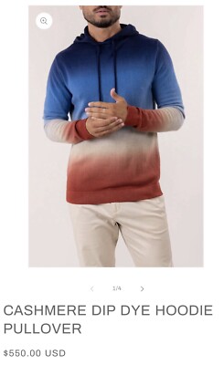 neiman marcus TSE CASHMERE DIP DYE HOODIE PULLOVER XXL NWT Retail $550-image