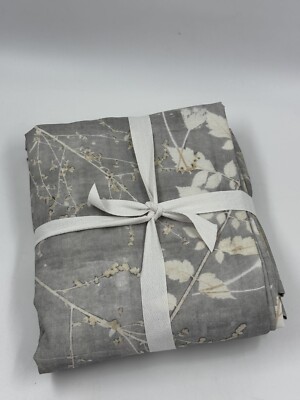 NWOT Pottery Barn Shadow Floral Cotton Percale Duvet Cover, Twin-image