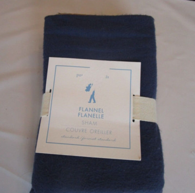 Pottery Barn kids standard flannel sham blue navy New w tag-image