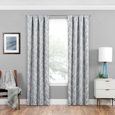 SET OF 2 Eclipse Haley Thermal Blackout Curtain Panel, Silver,  84