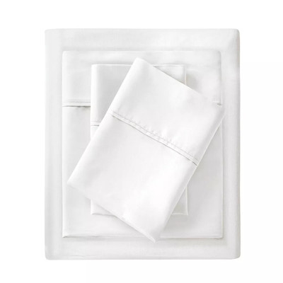 Queen 1500 Thread Count Cotton Blend 4pc Sheet Set White-image