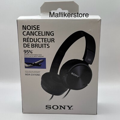 Genuine Sony MDR-ZX110NC Noise Cancelling Headphones Folding Color Black-image