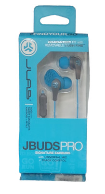 JLAB JBuds PRO Signature Wired Earbuds Universal Mic Music Control Blue New-image