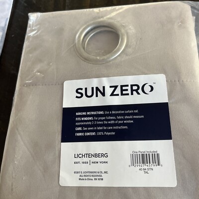 Sun Zero Lichtenberg Room-Darkening Rod Pocket Curtain Panel 40x84 One Panel New-image