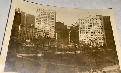 Rare Antique American New York City Madison Park Landscape Snapshot Photo! NYC!-image