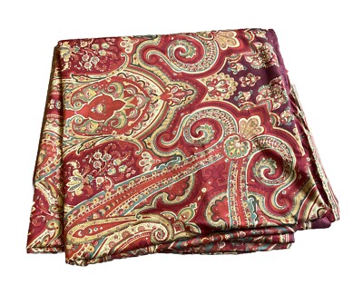 Pottery Barn Alice Paisley Full Queen Duvet Cover Medallion Floral Sateen Cotton-image