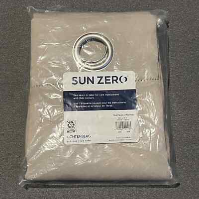 Sun Zero Lichtenberg Blackout Single Panel Grommet Curtain 40 in x 63 in Beige-image