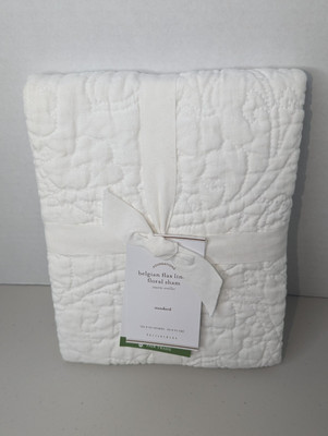 Pottery Barn Belgian Flax Linen Standard White Cotton Filled Sham 26
