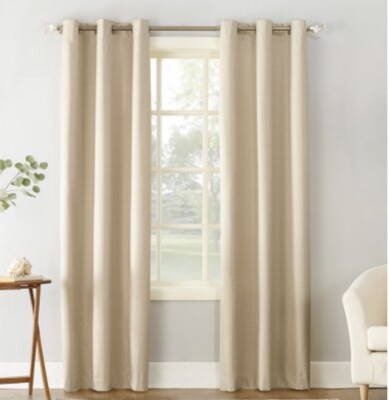 2 Sun Zero Cooper Thermal Insulated Room Darkening Grommet Curtain Panels 95x40-image