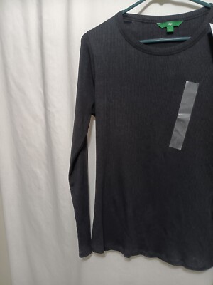 dip Long Sleeve Layering Shirt Black Women's Large-image