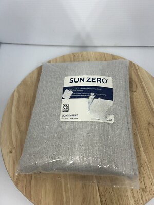 Sun Zero Gray & White Textured Curtain (40in x 95in)-image