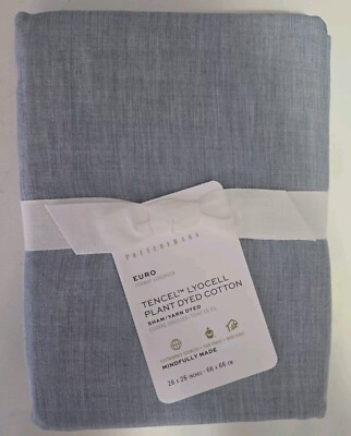 Pottery Barn Tencel Lyocell Dyed Cotton Waterfall Blue Euro 26x26 Sham Set of 6-image