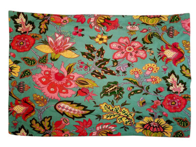 Pottery Barn Palampore Floral Standard Sham Teal Blue Pink Aqua Rare All Cotton-image