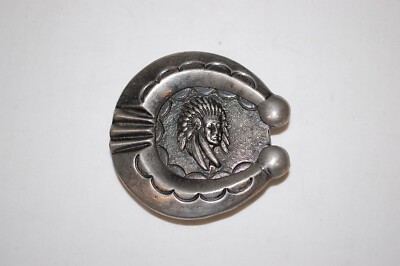 1973 Wyoming Studio Art Works James Lind Horseshoe Indian Belt Buckle Preowned-image