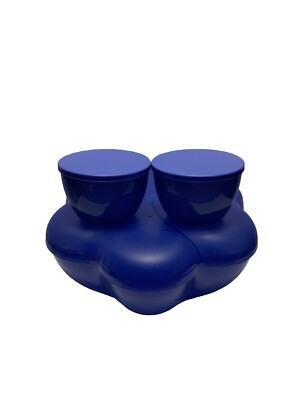 TUPPERWARE Chip & Dip Large Serving Bowl Set- Two Side Dip Containers 4624A-image