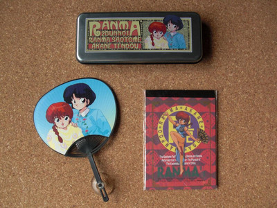 Ranma 1/2 Rumiko Takahashi  Fan-Shaped Decoration Notepad Pen Case 3-Piece Set-image