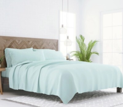 Hypoallergenic Microfiber 6 Piece King Sheet Set Light Baby Blue-image