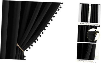  Pom Pom Curtainsout Drapes, Rod Pocket Thermal 42
