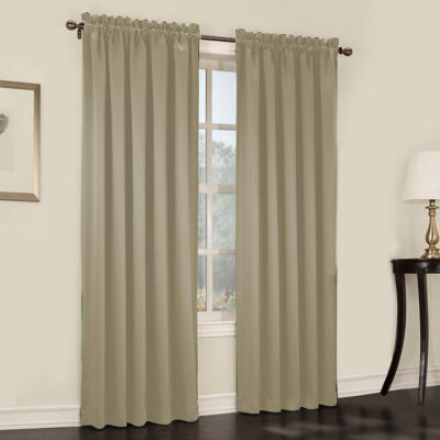 Sun Zero 2pk Sullivan Khaki Emory Room Darkening Rod Curtain Panel - 108