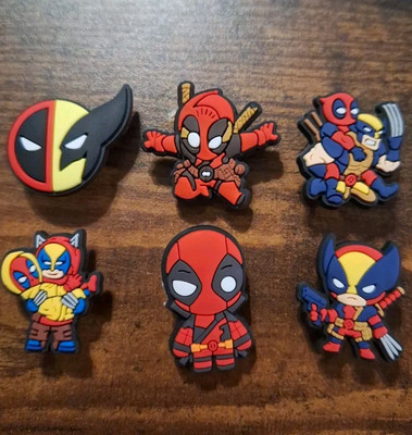 Set Of 6 Deadpool Wolverine Shoe Charms Compatible With Crocs -image