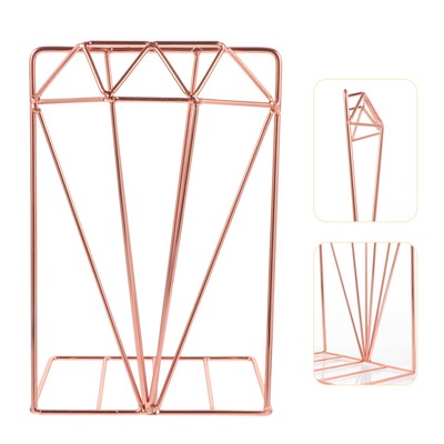  Wrought Iron Bookshelf Bookends Holder Vertical Organizer Student-image