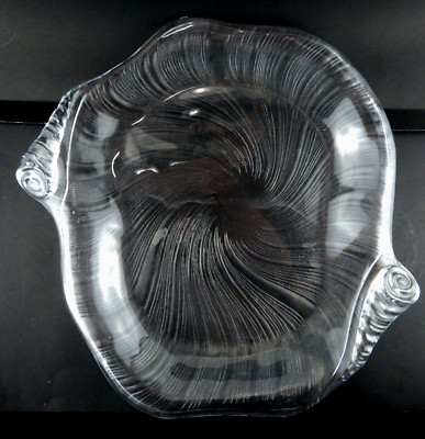 VTG Milkasa STUDIO NOVA Large Crystal SEASHELL Platter - Nautical - 15