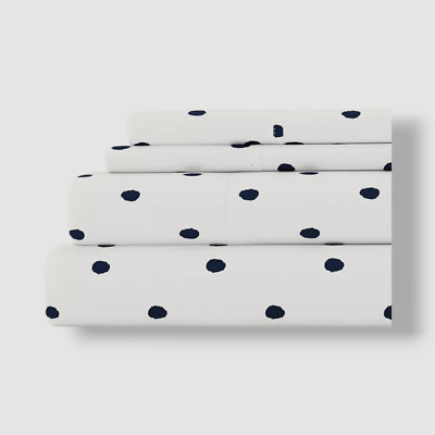 Ienjoy Home White Soft Dots Pattern 4-Piece Bed Sheets Set Size Queen-image