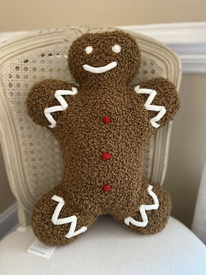 Pottery Barn Mr. Spice Gingerbread Decorative Pillow NWT OB READ!-image